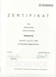 Certyfikat Schenk